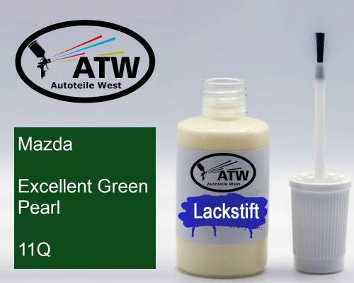 Mazda, Excellent Green Pearl, 11Q: 20ml Lackstift, von ATW Autoteile West.